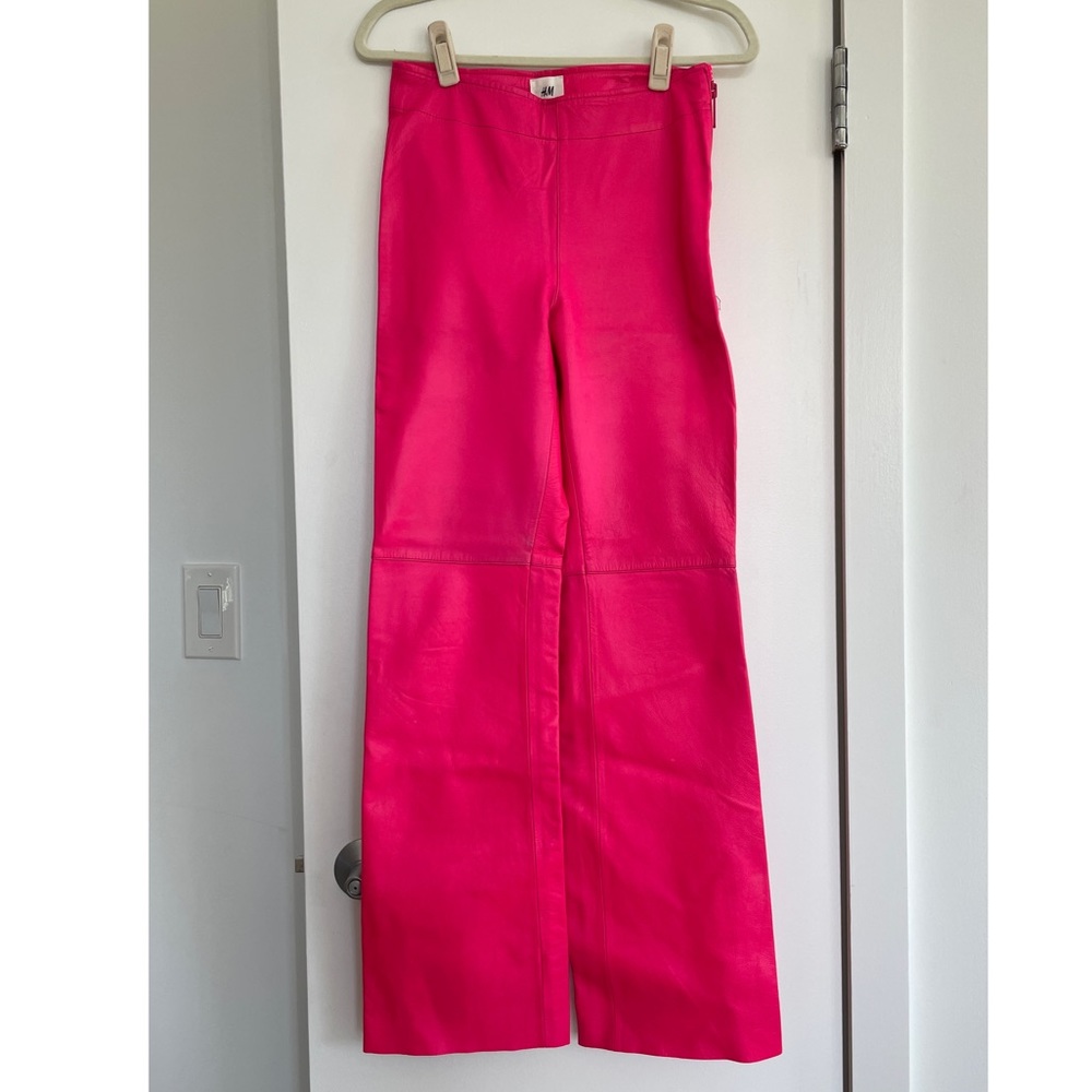 H&M Studio Hot Pink Pleather Pants